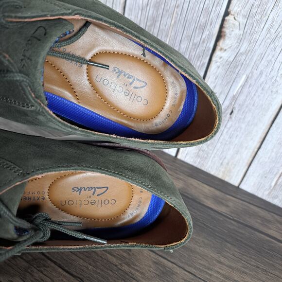 Clarks Collection Malwood Plain Derby Lace Up Dress Shoes Men\'s Sz 9 Green (VGC) main image 4